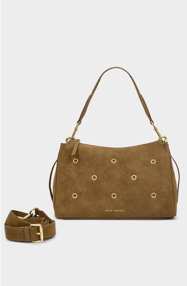 Katie Loxton Alize Shoulder Bag, Alternate, color, Caramel Suedette