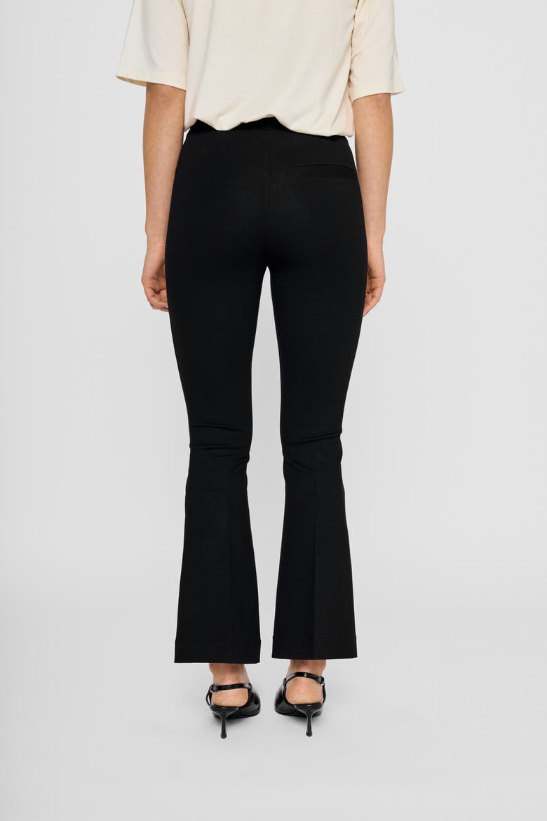 Lana Slim Flared Jersey Pants, Alternate, color, Black