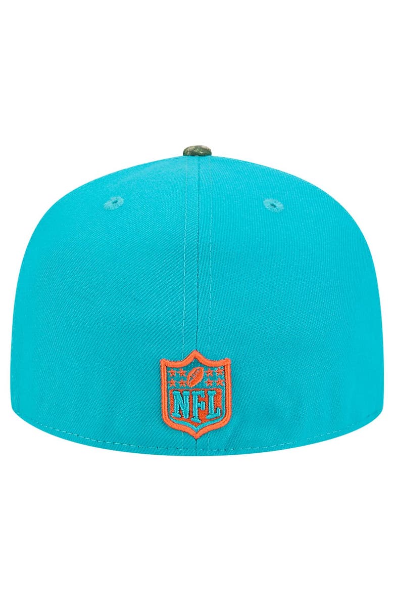 New Era Men's New Era Aqua Miami Dolphins Active Two-Tone Camo 59FIFTY Fitted Hat, Alternate, color, Aqua