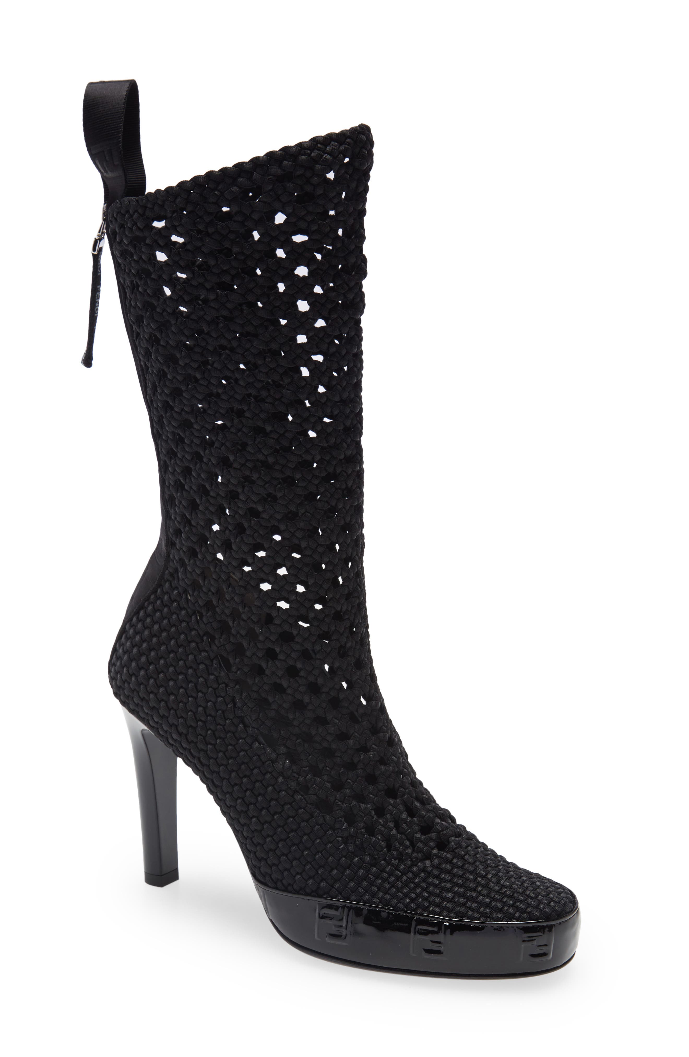 Fendi FF Woven Boot, Main, color, 