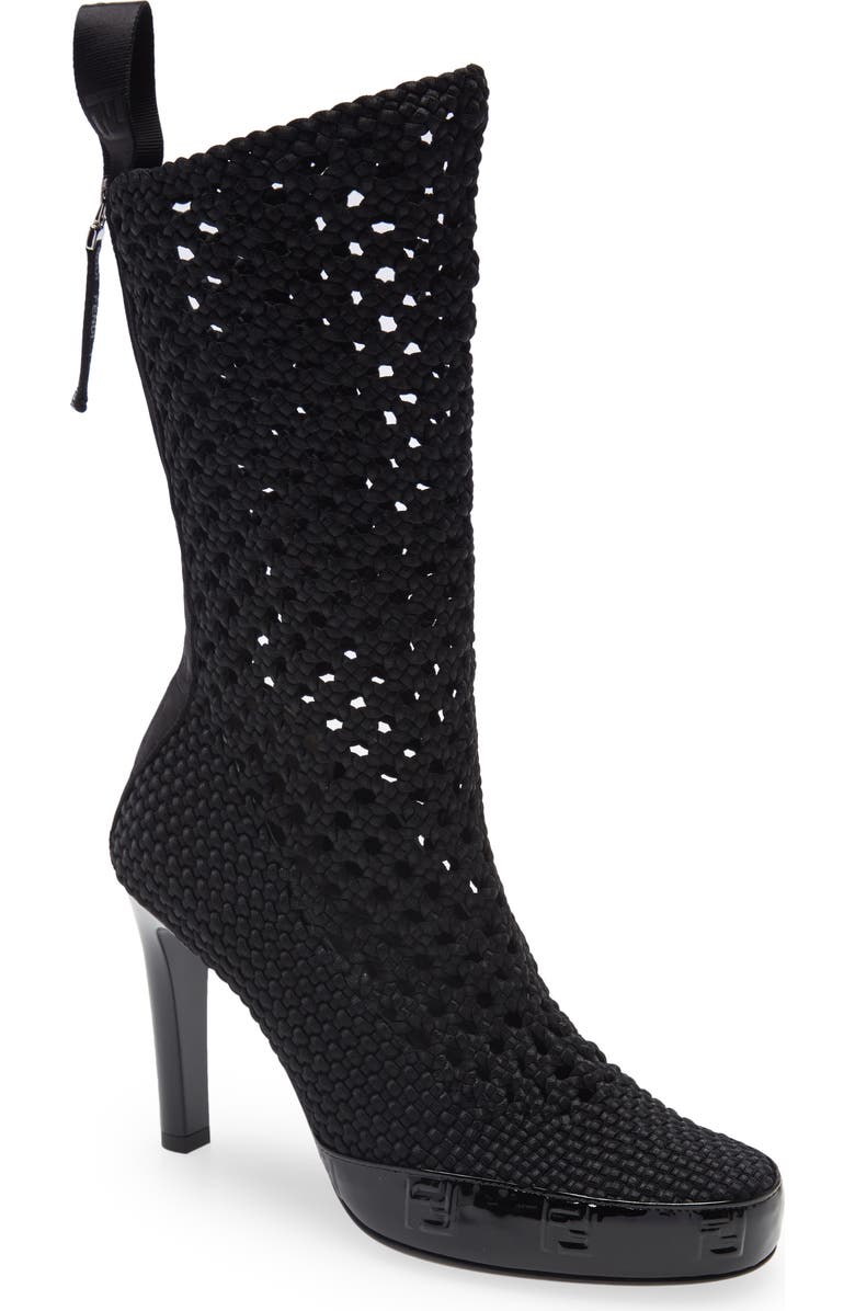 Fendi FF Woven Boot, Main, color,