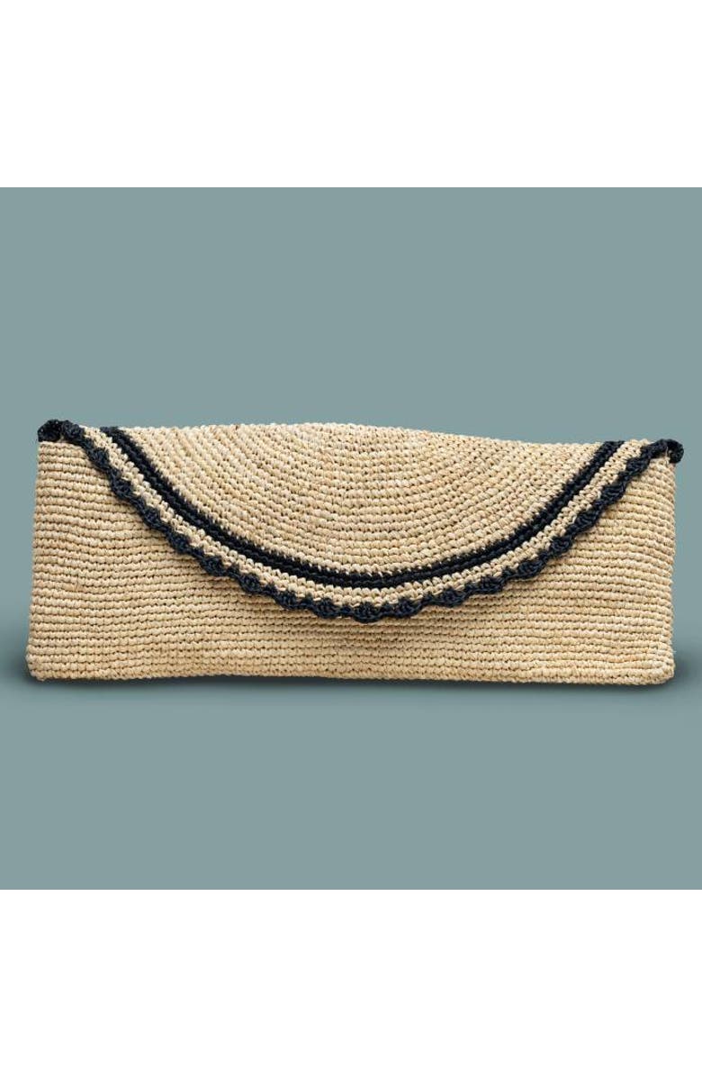 indego africa East West Clutch, Main, color, Black & Natural