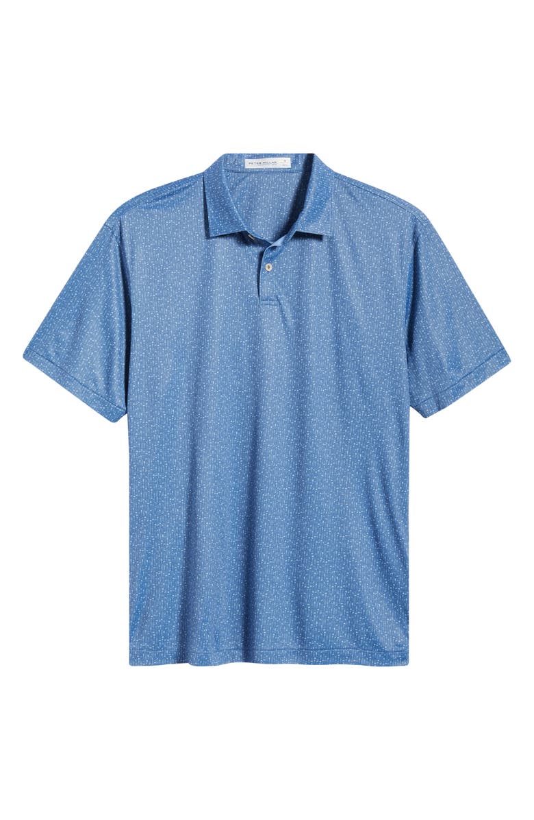 Peter Millar Featherweight Golf Headcover Print Performance Polo, Alternate, color, Windsor Blue