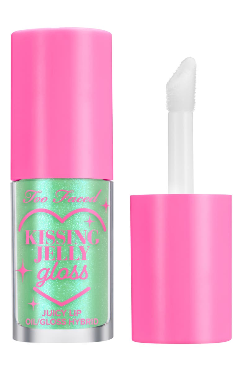 Too Faced Kissing Jelly Juicy Lip Oil/Gloss Hybrid, Main, color, Green Apple