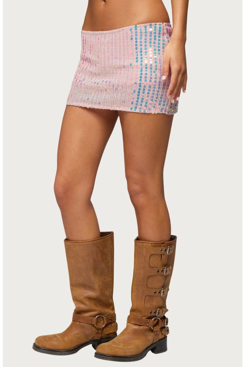 Kaelyn Sequin Miniskirt, Alternate, color, PINK