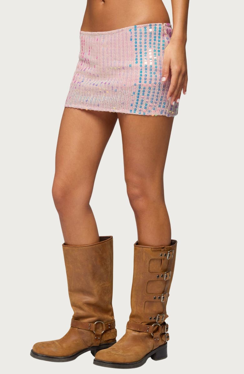 EDIKTED Kaelyn Sequin Miniskirt, Alternate, color, 