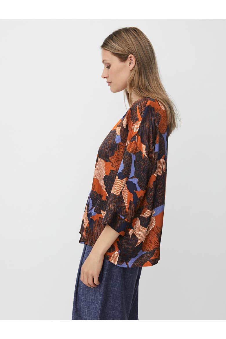 MaBramila 3/4 Sleeve Round Neck Blouse, Alternate, color, Autumnal