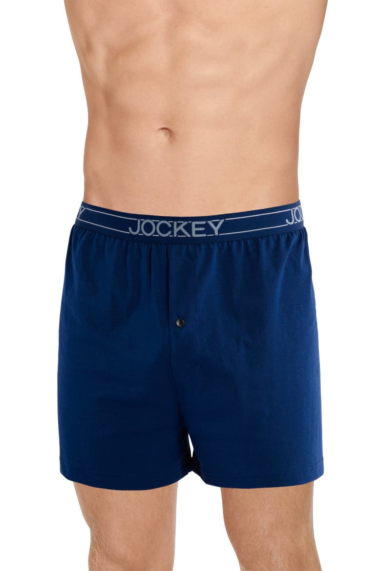 Mens ActiveBlend® Knit 3" Boxer, Main, color, Just Past Midnight Blue