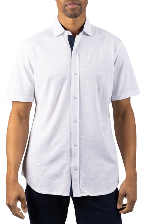 Slub Pique Button-Up Shirt