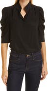 FRAME Gillian Puff Sleeve Silk Blouse
