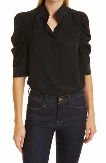 FRAME Gillian Puff Sleeve Silk Blouse
