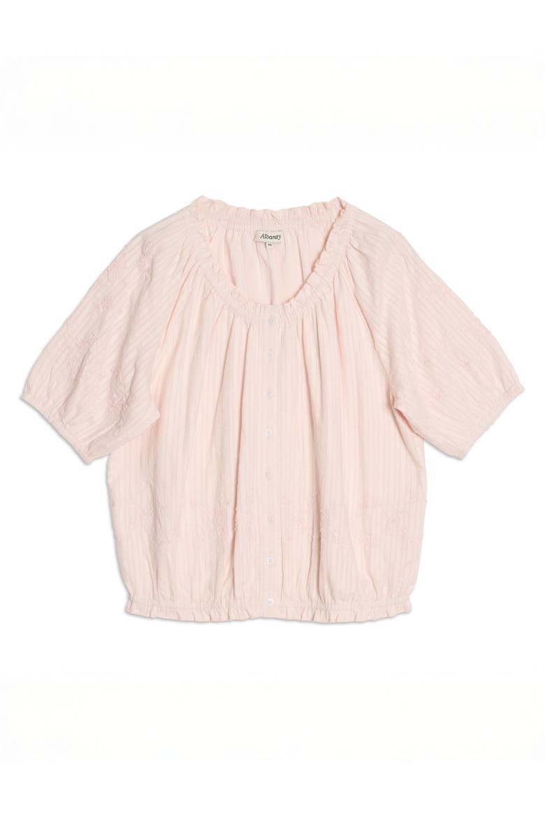 Embroidered Scoop Neck Blouse, Alternate, color, Pink