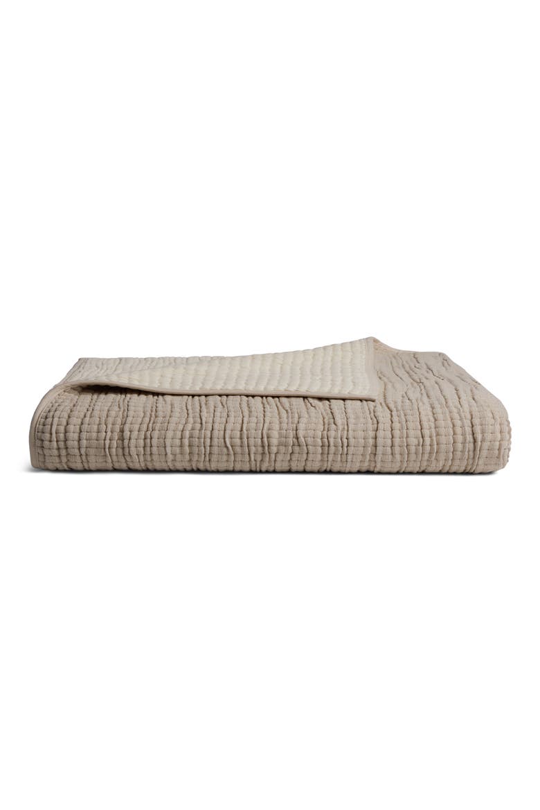 Organic Cotton Gauze Throw Blanket, Main, color, NATURAL AND IVORY
