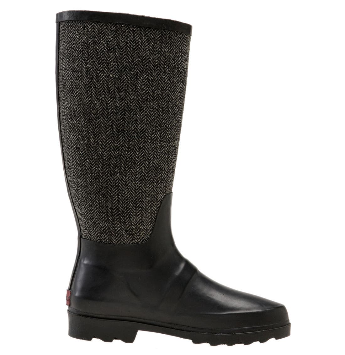Signature Herringbone Rain Boot, Alternate, color, HERRINGBONE