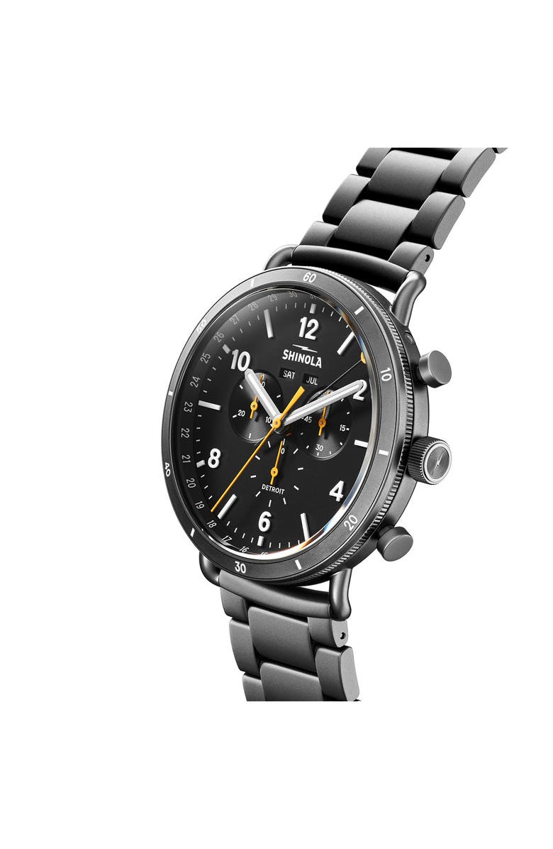 Shinola Canfield Sport Bracelet Watch, 45mm, Alternate, color, Black