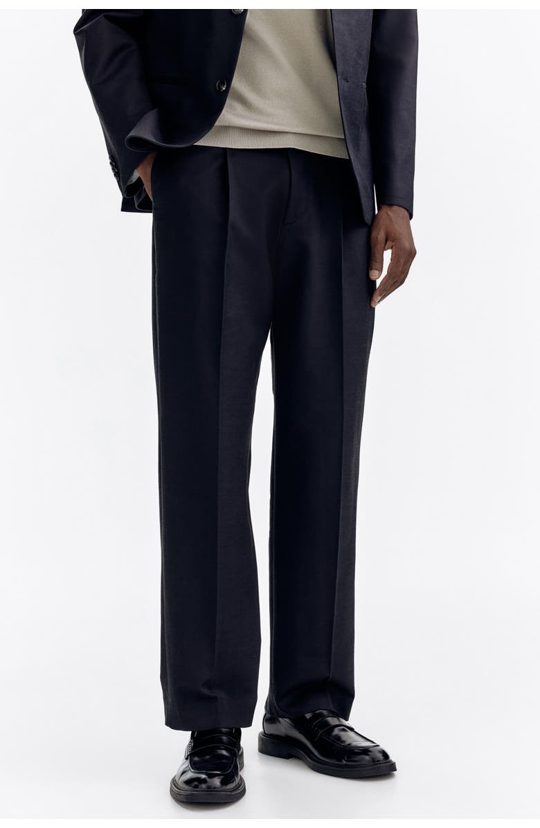 H&M Regular Fit Suit Trousers, Alternate, color, Black