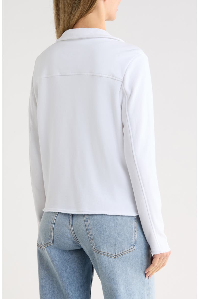 Marina Del Mar Double Breasted Crop Fleece Jacket, Alternate, color, WHITE