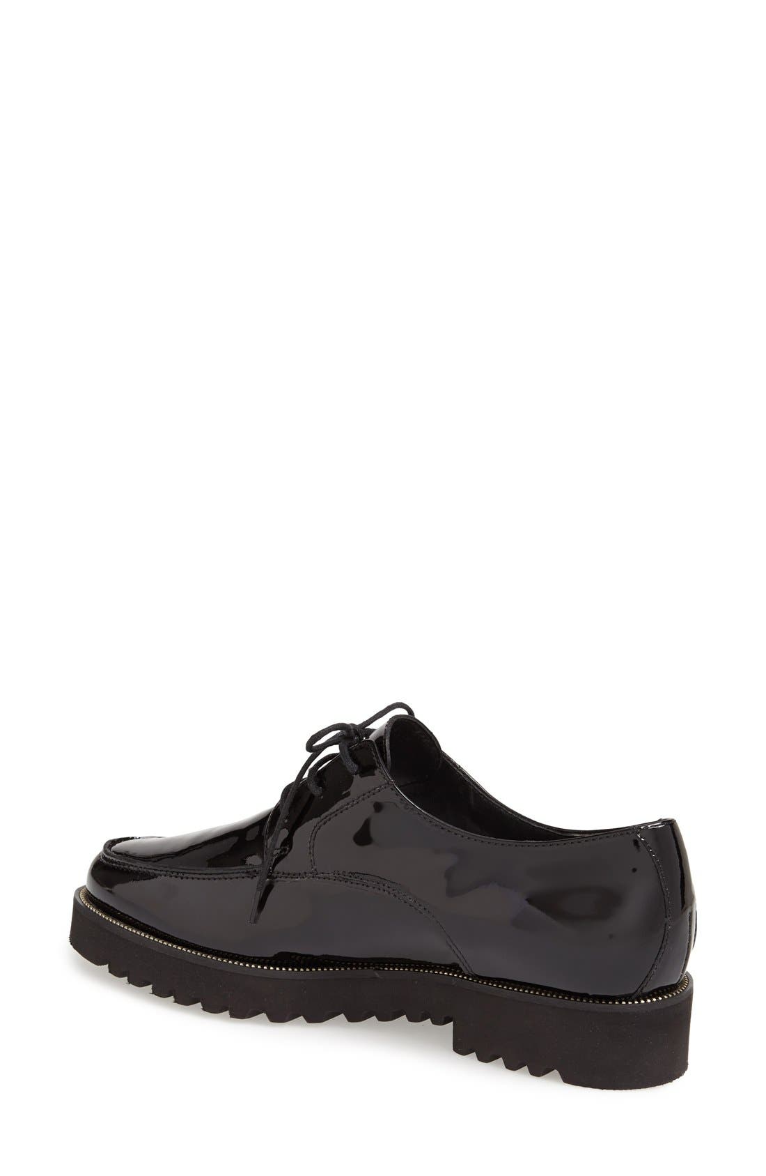 Paul Green 'Alec' Patent Leather Lace Up Flat, Alternate, color, 
