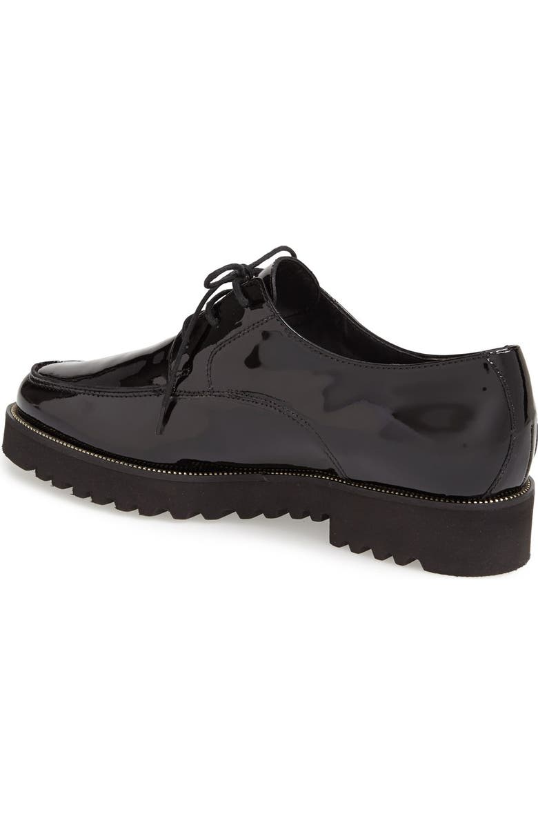 Paul Green 'Alec' Patent Leather Lace Up Flat, Alternate, color,