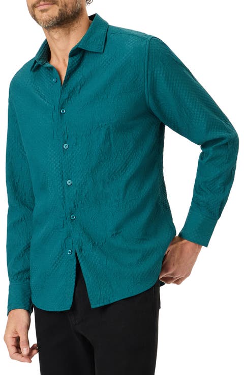 Devonshire Textured Long Sleeve Button-Up Shirt