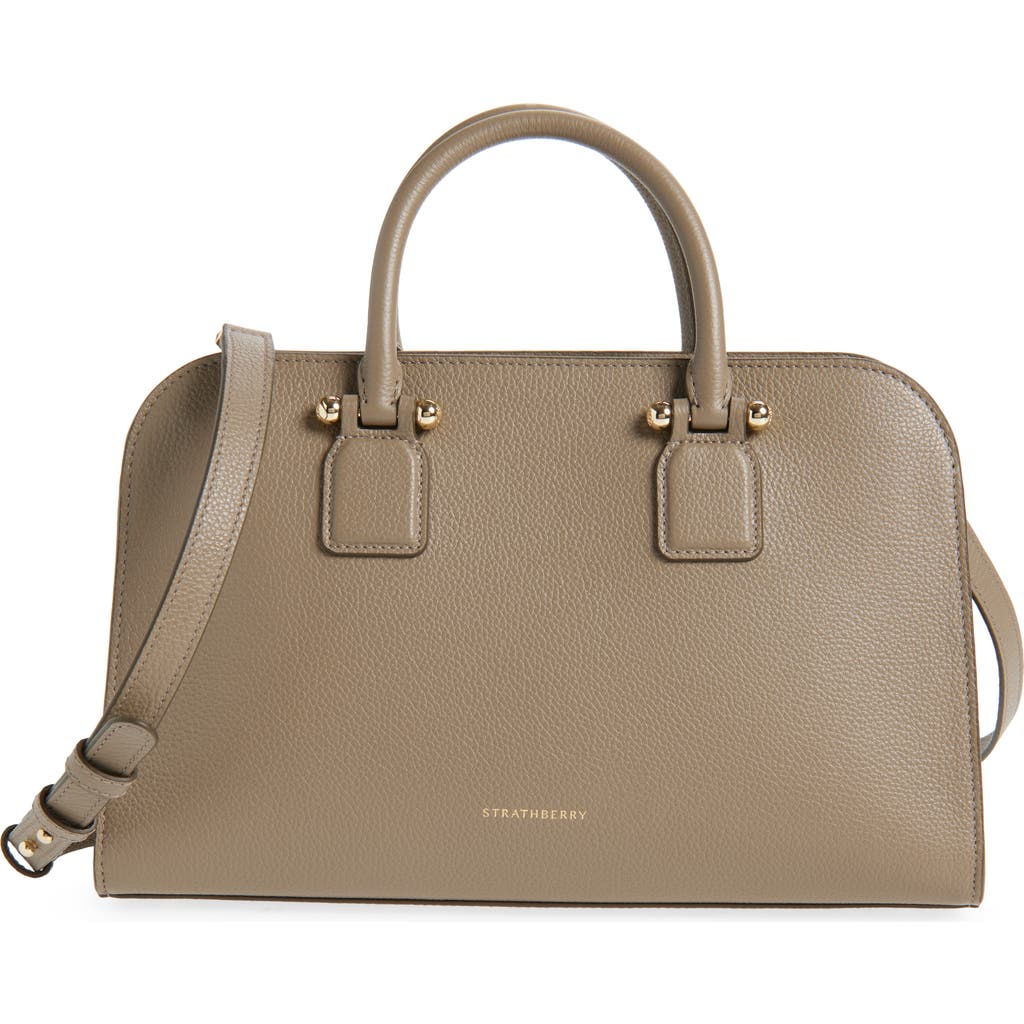 Strathberry Midi Georgia Leather Tote In Brown