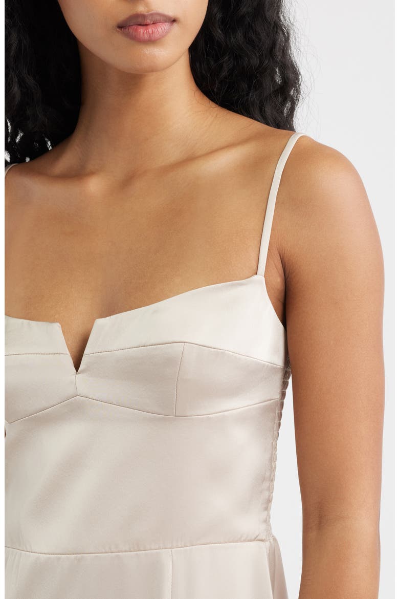 Lyra Bustier Bodice Satin Pencil Dress, Alternate, color, FARRO