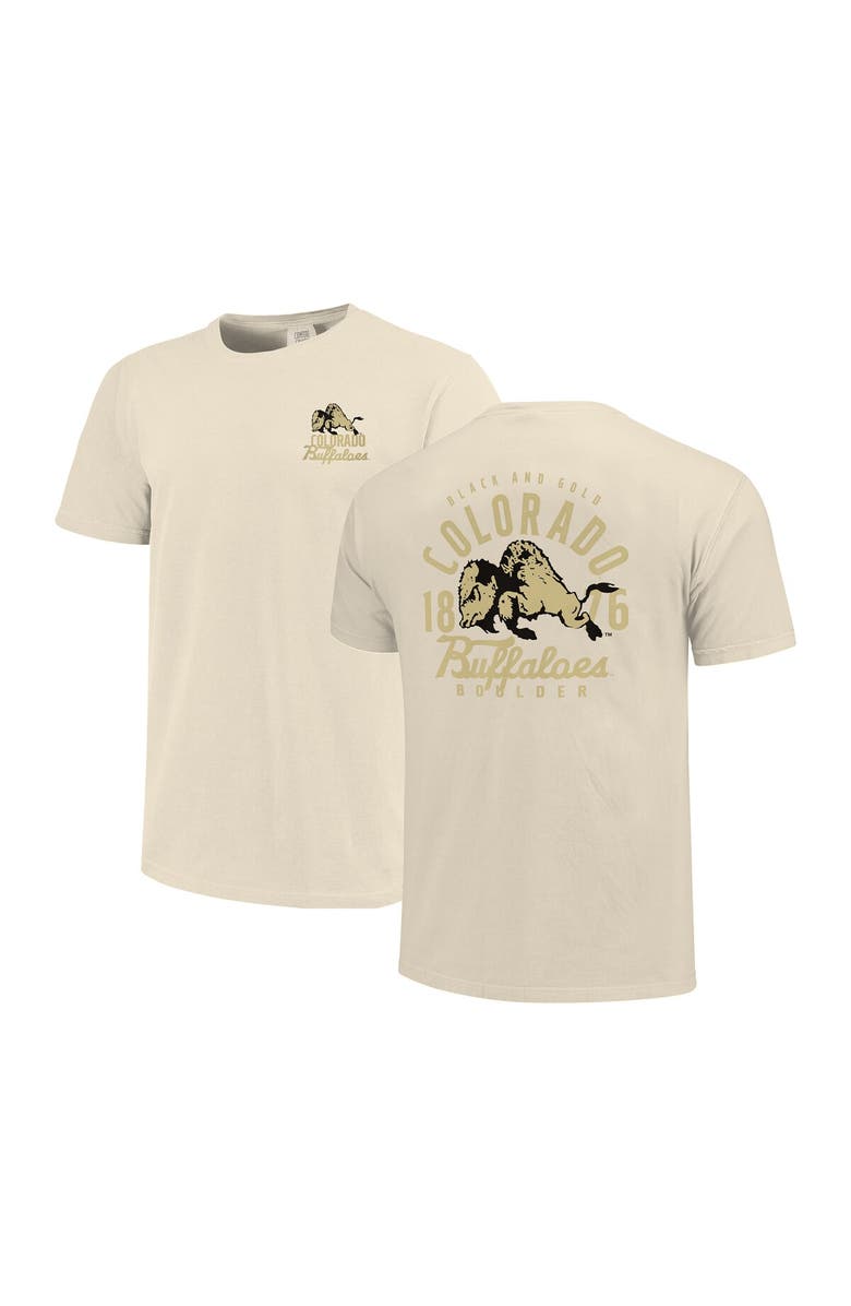 IMAGE ONE Men's Cream Colorado Buffaloes Comfort Colors Mascot Overlay T-Shirt, Alternate, color, 