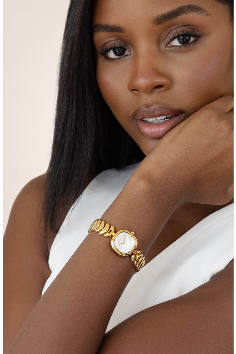 Metal Moderna Bracelet Watch, Alternate, color, GOLD