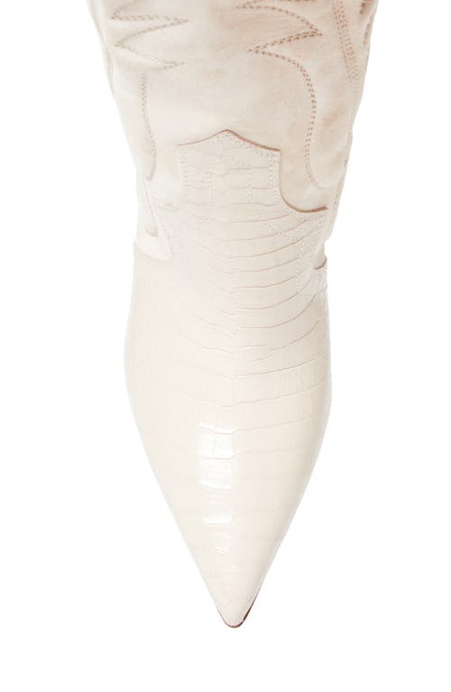 Christian Louboutin Santia Pointed Toe Western Boot In White