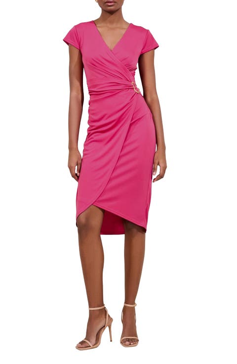 Hardware Wrap Midi Dress