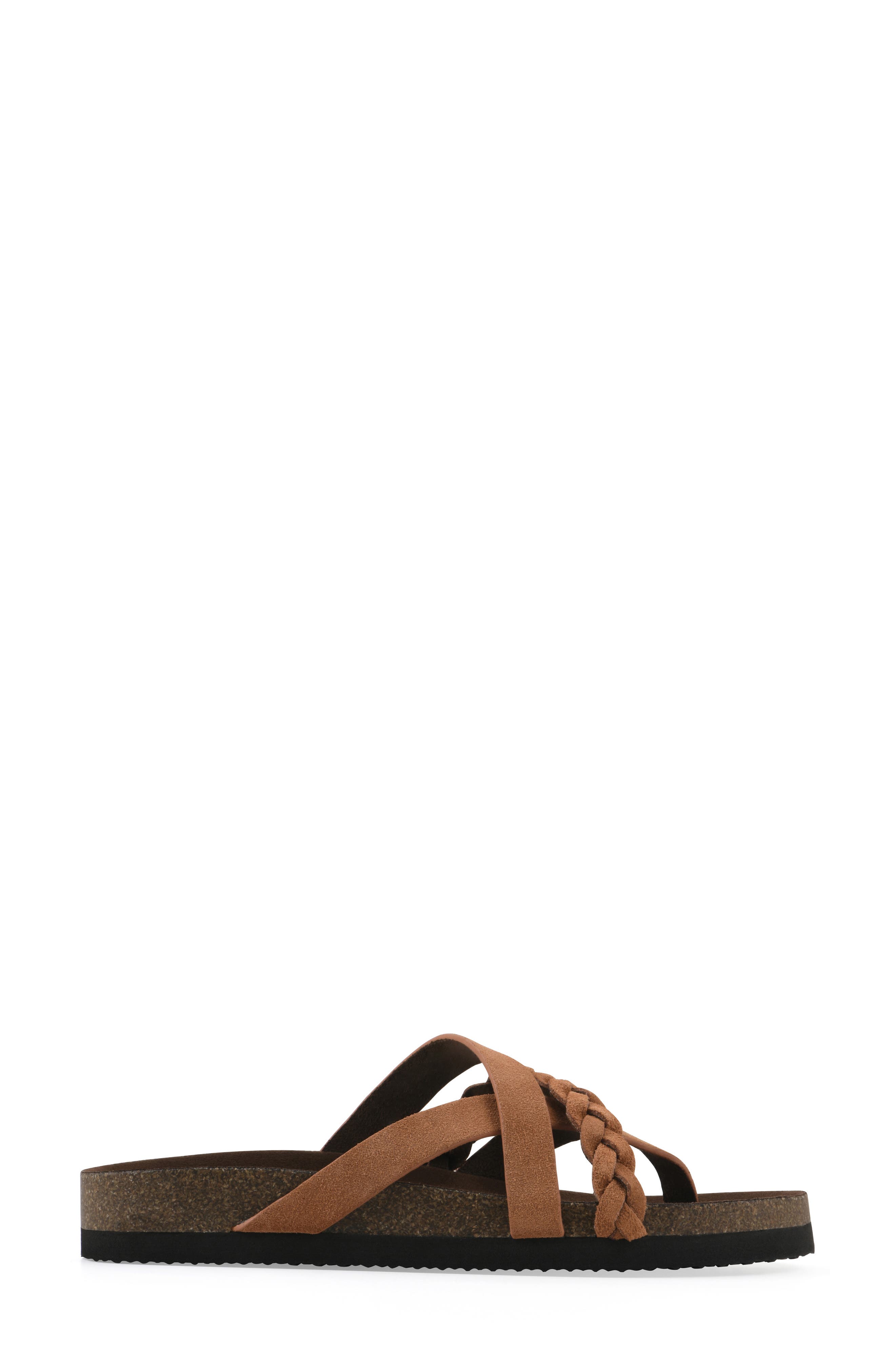 Halogen Slide Sandal, Alternate, color, PEACH COBBLER/ SUEDE