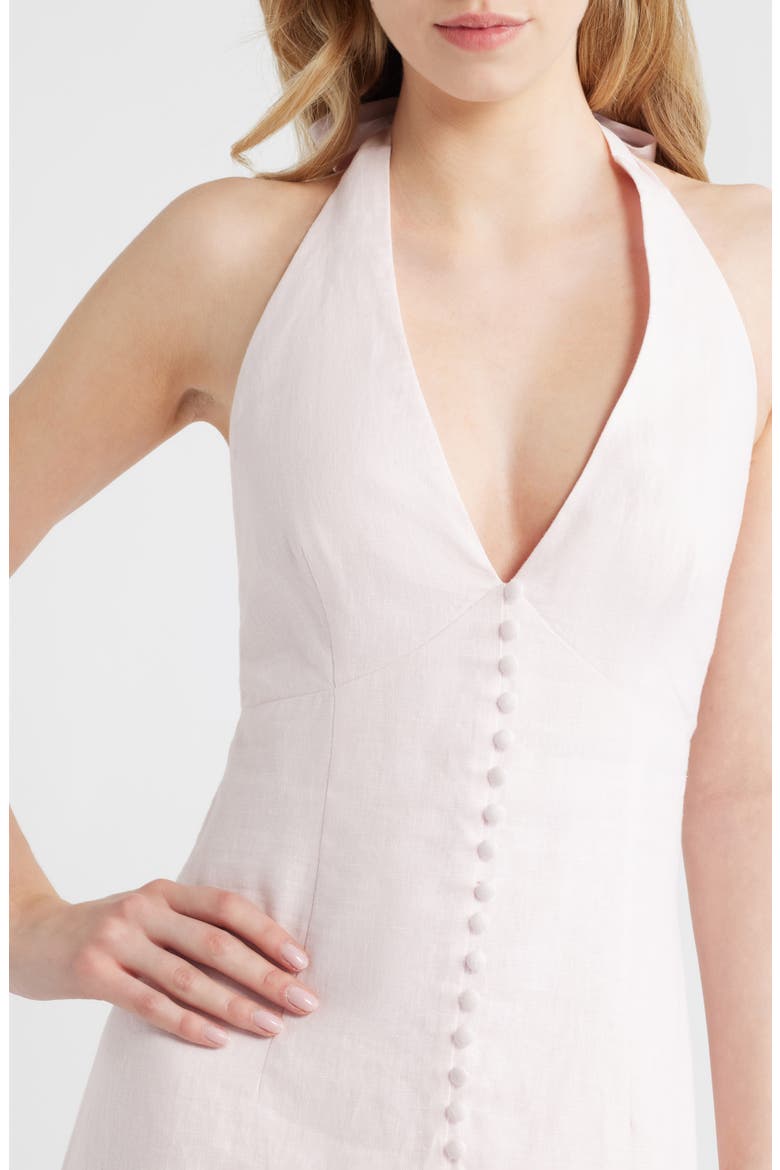 Lovis Halter Neck Linen Dress, Alternate, color, POTPOURRI PINK