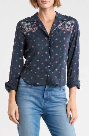 Dolly Tailored Bandana Print Cotton Poplin Camp Shirt