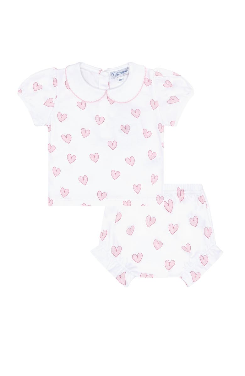 Nellapima Pink Heart Print Diaper Cover Set - Baby, Main, color, Pink