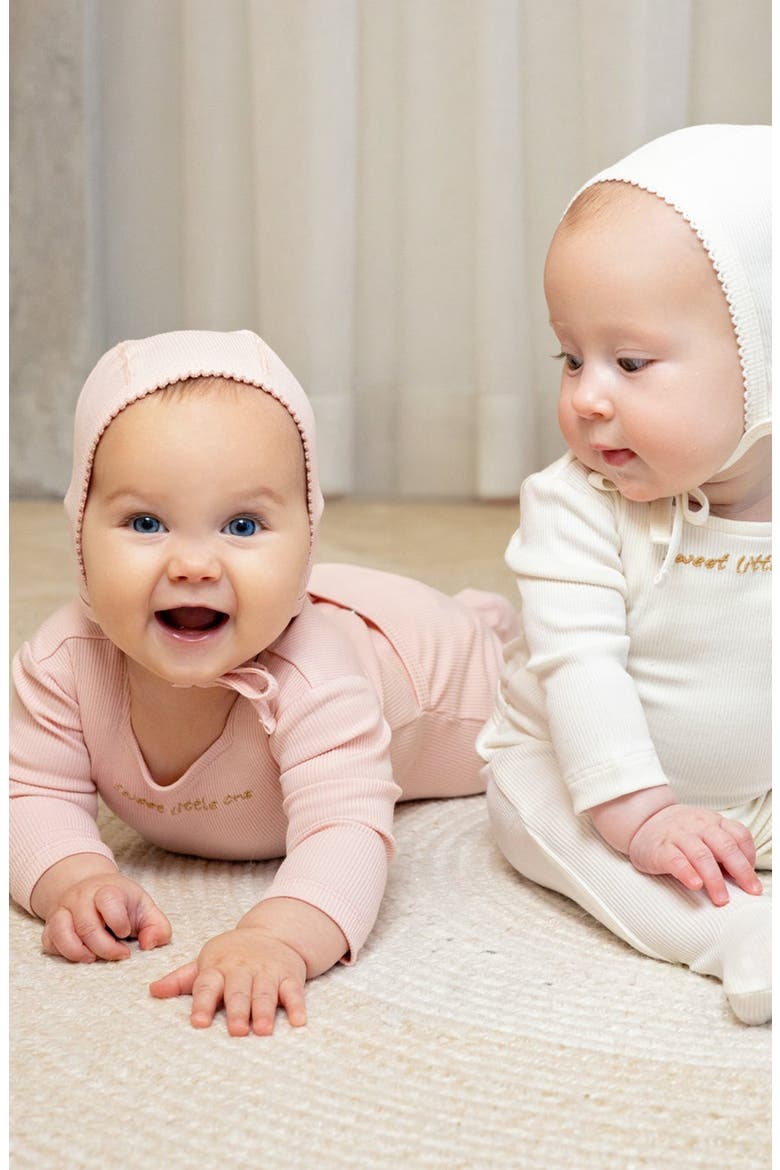 Sweet Little One Footie and Bonnet, Alternate, color, Pink