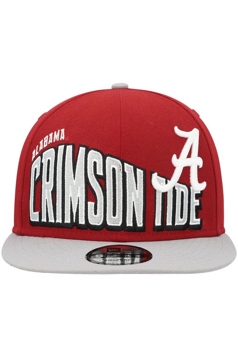 Men's New Era Crimson Alabama Crimson Tide Two-Tone Vintage Wave 9FIFTY Snapback Hat, Alternate, color, Crimson