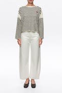 BIMBA Y LOLA Striped Cotton Boat Neck T-Shirt