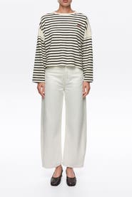 BIMBA Y LOLA Striped Cotton Boat Neck T-Shirt