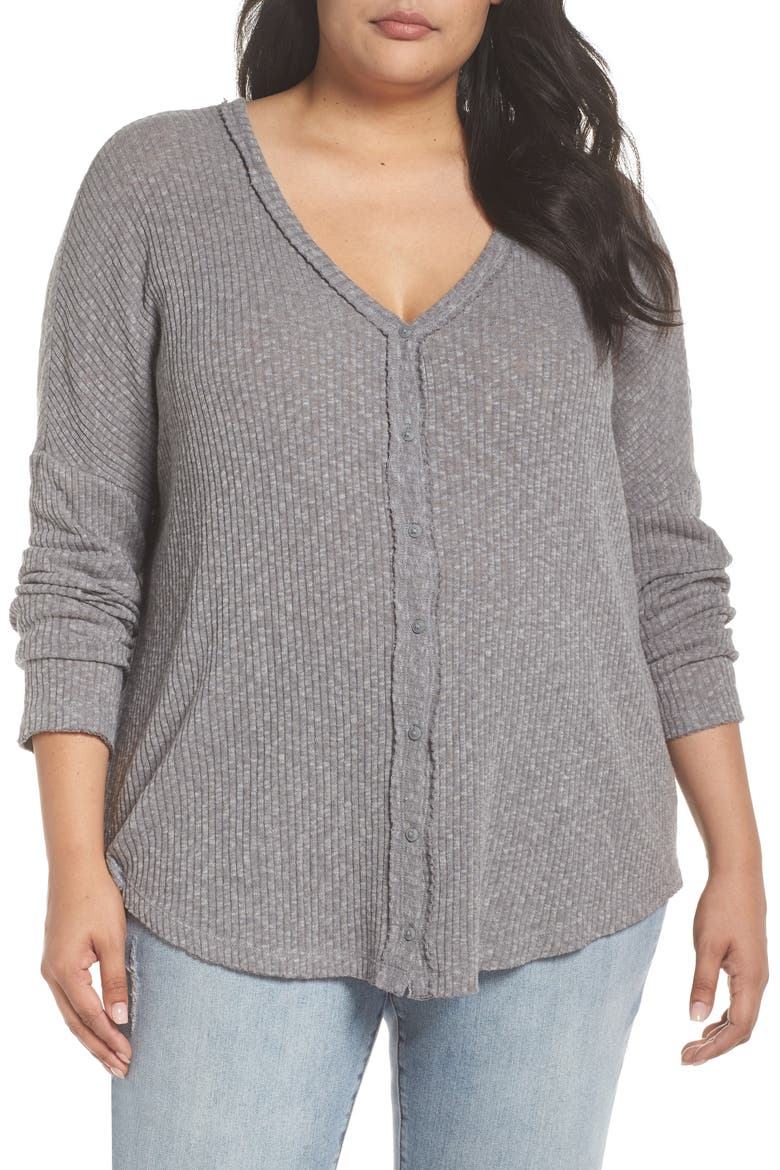 Ribbed Cardigan, Main, color, GREY CLOUDY HEATHER