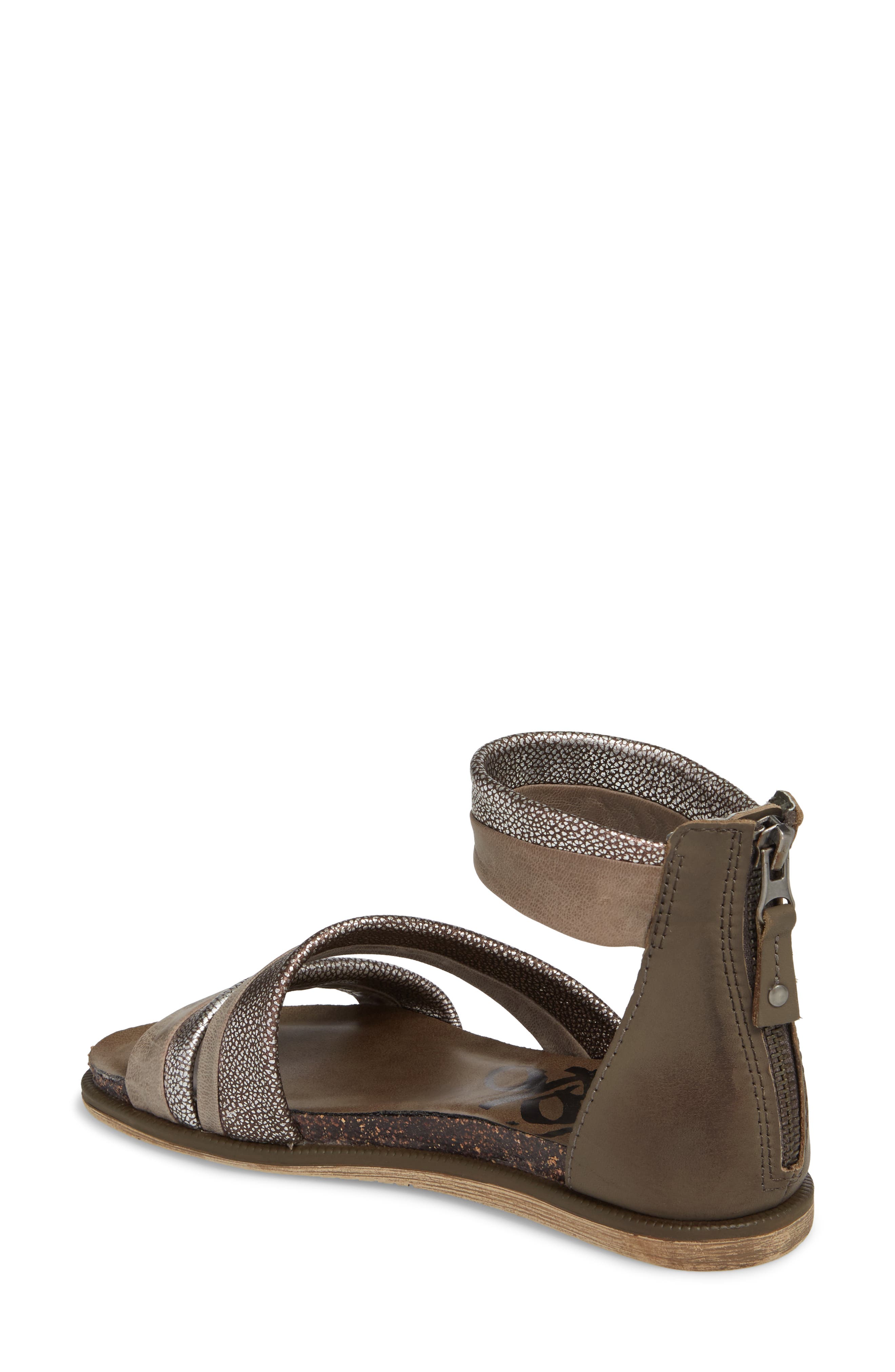 Souvenir Sandal, Alternate, color, ZINC LEATHER
