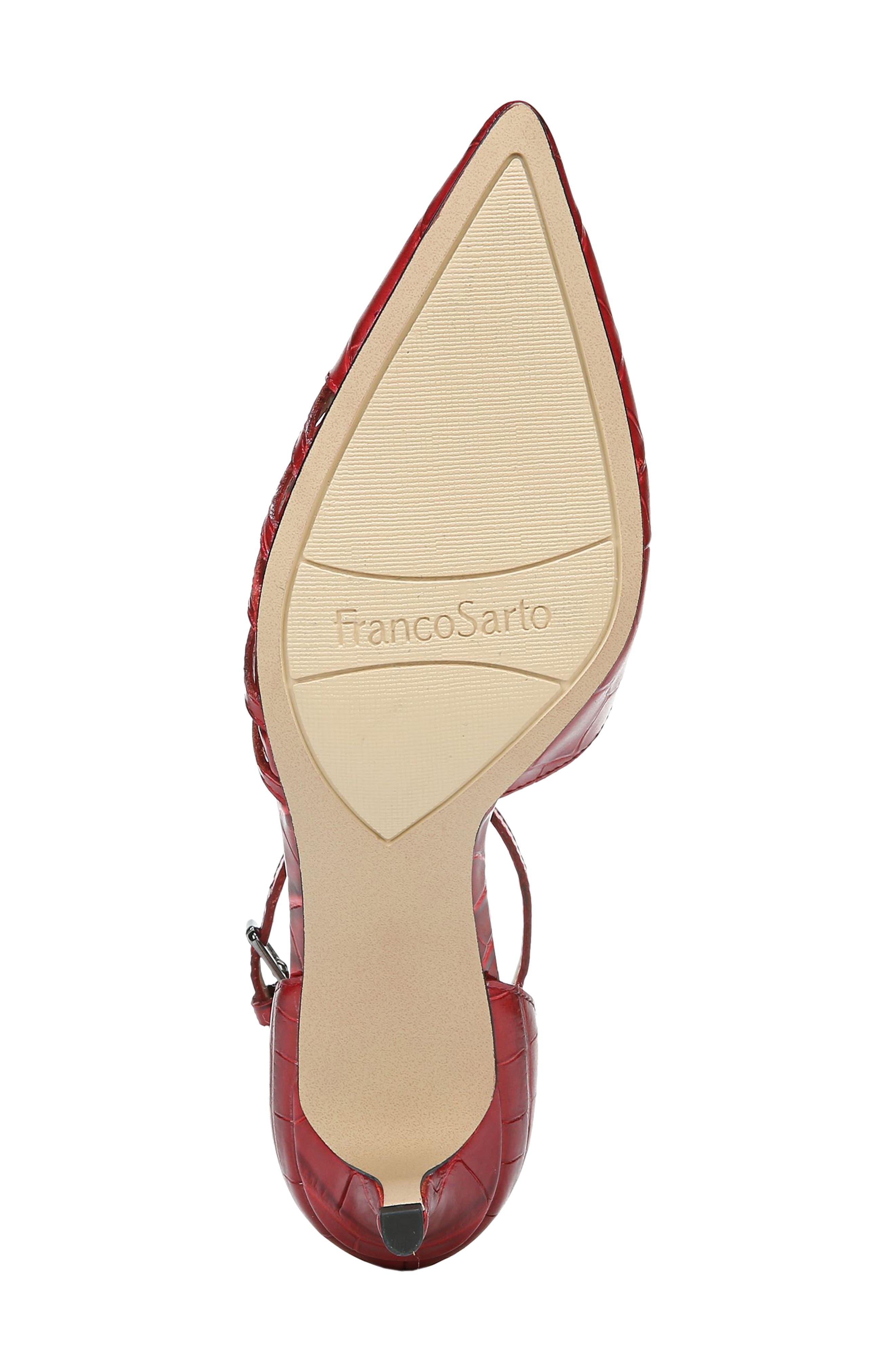 Talana Pointed Toe Ankle Strap Pump, Alternate, color, DARK RED LEATHER