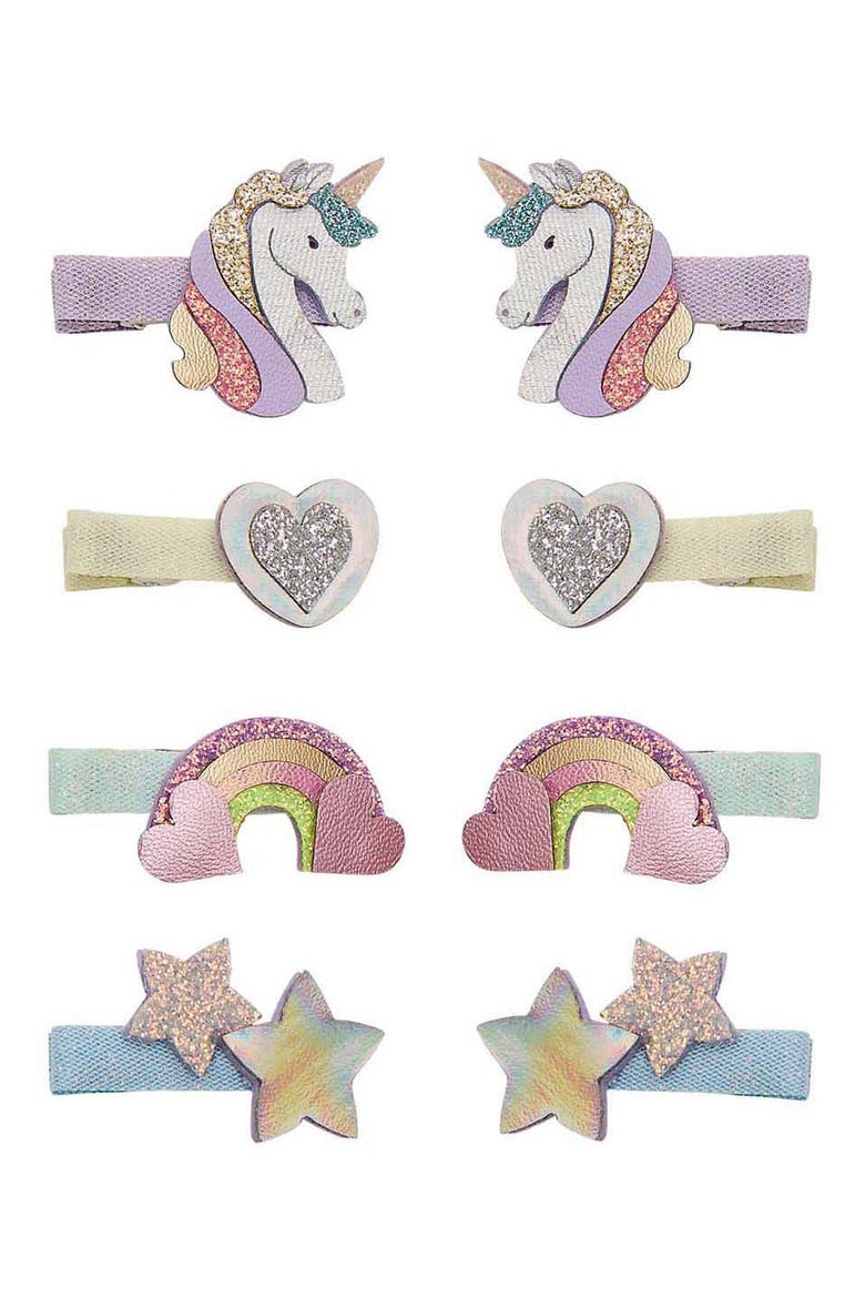 Kids' Unicorn Assorted 8-Pack Mini Hair Clips, Main, color, PINK