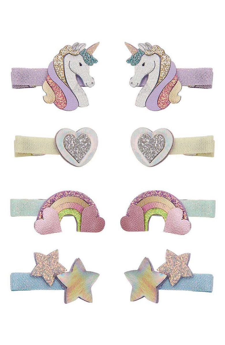 Mimi & Lula Kids' Unicorn Assorted 8-Pack Mini Hair Clips, Main, color, Pink