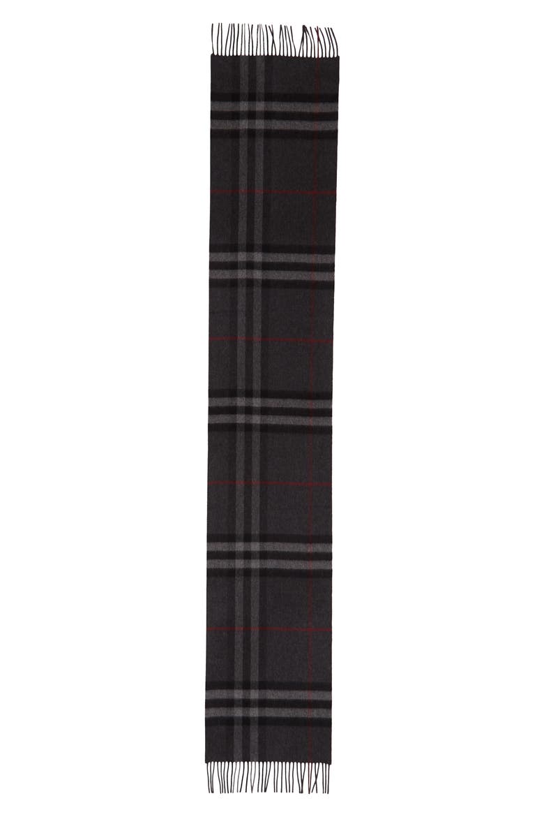 Giant Check Cashmere Scarf, Alternate, color, CHARCOAL