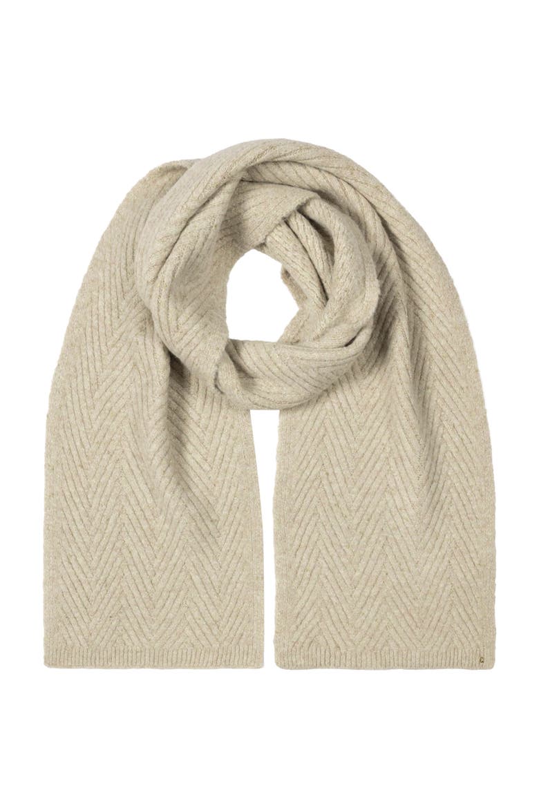shine herringbone knit scarf, Main, color, light camel