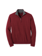 Paul Fredrick Supima Cotton Quarter Zip Mock Neck Sweater