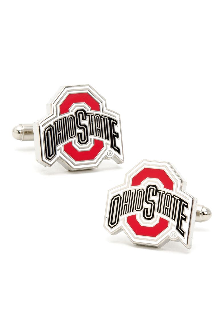 'Ohio State Buckeyes' Cuff Links, Main, color, RED/ BLACK/ WHITE