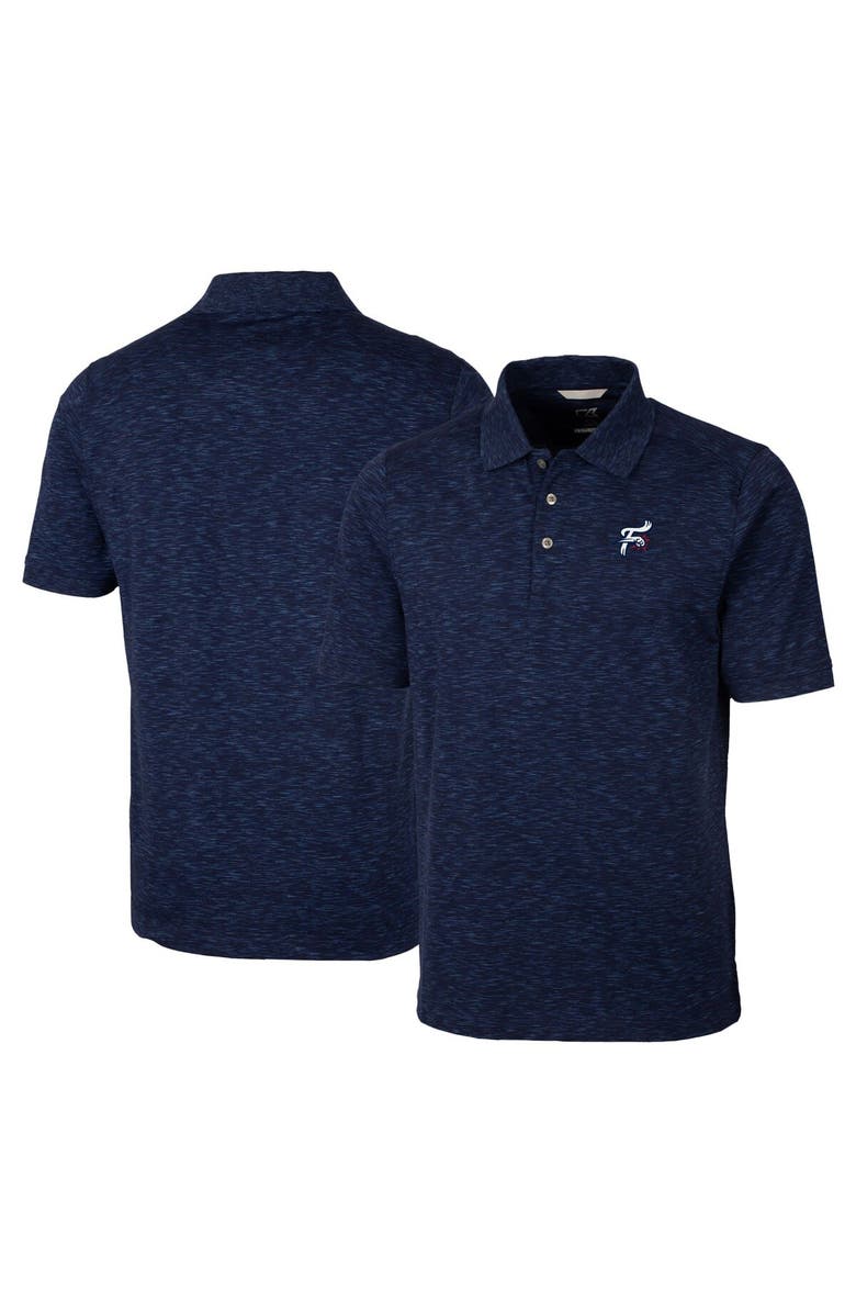 Cutter & Buck Men's Cutter & Buck  Navy Reading Fightin Phils Advantage Tri-Blend Space Dye Polo, Alternate, color, 