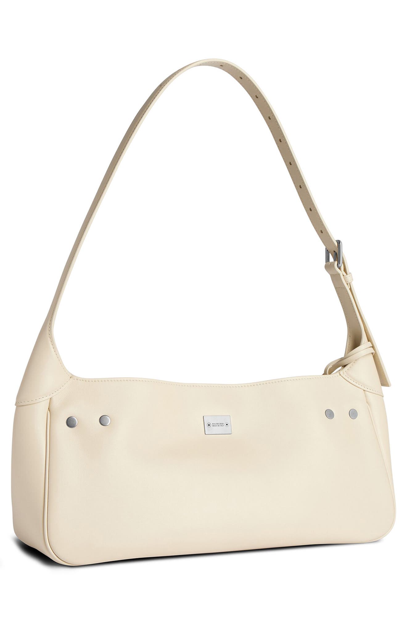 Balenciaga Small Bel Air Belted Leather Shoulder Bag, Alternate, color, 9723 Soya