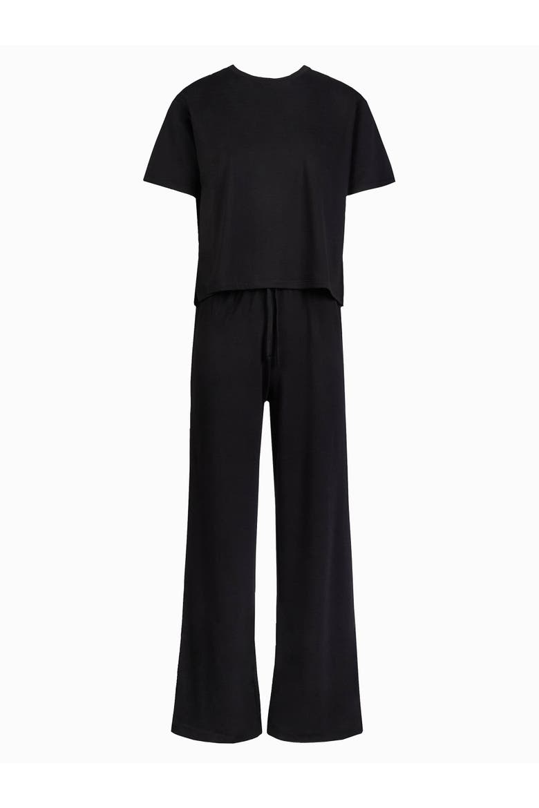 Soft Touch Wide Leg Lounge Set, Alternate, color, Black
